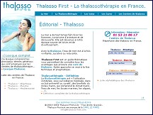 Aperçu du site Thalasso First: La Thalassothérapie en France