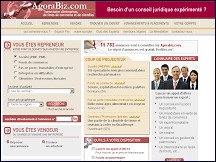 Aperu du site AgoraBiz - transmission entreprises, fonds de commerce et clientles