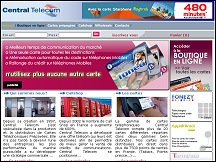 Aperçu du site Central Télécom - opérateur téléphonique, cartes prépayées Tonéo