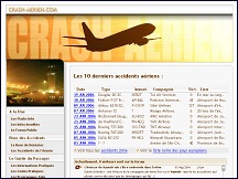 Aperçu du site Crash Aérien - base de données accidents et incidents aériens