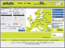 Aperu du site Air Baltic - compagnie arienne lettonienne  bas cots