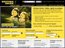 Aperu du site Western Union - transfert argent rapide, virement argent tous pays