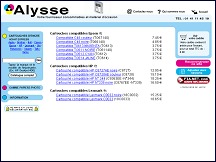 Aperu du site Alysse - consommables compatibles pour imprimantes