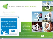Aperu du site Nicorette - aide pour arrter de fumer