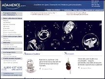 Aperu du site Adamence - bijouterie en ligne, bagues et alliances avec diamants