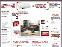 Aperu du site Vente Unique - vente de mobilier design de grande qualit
