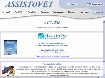 Aperu du site Assistovet - logiciels professionnels de gestion pour les vtrinaires