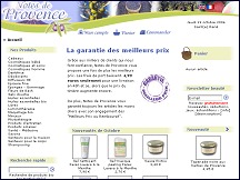 Aperçu du site Notes de Provence - cosmétiques bio