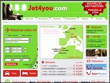 Aperçu du site Jet4You.com - compagnie marocaine Jet4You, réservation de billets