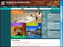 Aperu du site Terres d'Aventure - agence de voyages spcialise trekking et randonne