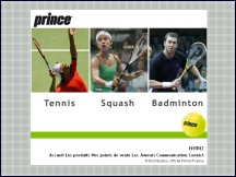 Aperu du site Prince France - raquettes de tennis