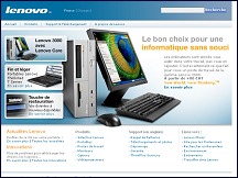 Aper�u du site Lenovo France - vente ordinateurs portables ThinkPad IBM Lenovo 