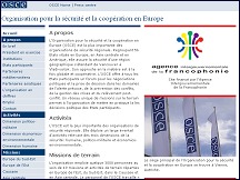 Aperu du site OSCE - Organisation pour la Scurit et la Coopration en Europe